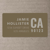 Moderne typografische look | Terugkeeradres bruin/ Etiket