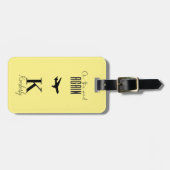 Moderne typografische monogram en naam gepersonali bagagelabel (Voorkant horizontaal)