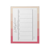 Moderne typografische pastelstripes weekplanner notitieblok (Linkerzijde)
