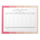 Moderne typografische pastelstripes weekplanner notitieblok (Voorkant)