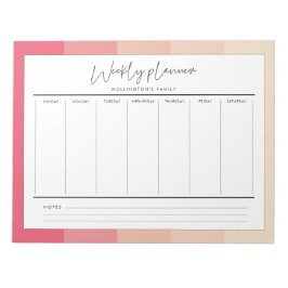 Moderne typografische pastelstripes weekplanner notitieblok