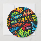 Moderne Typografische Pret Comic Strip Bruiloft Kaart (Achterkant)