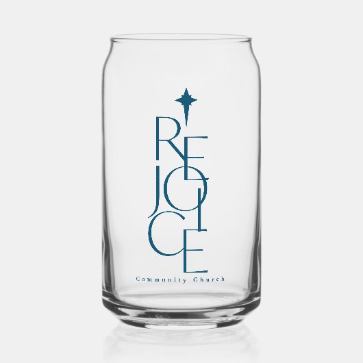 Moderne, typografische REJOICE & ster Kerstmis Blikvorm Glas (Voorkant)