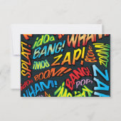 Moderne Typografische Stripboek Huwelijk RSVP Kaartje (Achterkant)