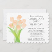 Moderne Typografische Tulip Flowers Birthday Party Kaart (Voorkant)
