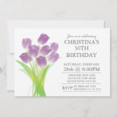 Moderne Typografische Tulpenbloemen Verjaardagsfee Kaart (Voorkant)