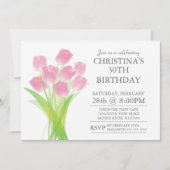 Moderne Typografische Tulpenbloemen Verjaardagsfee Kaart (Voorkant)