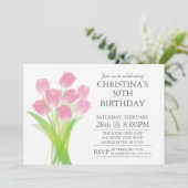 Moderne Typografische Tulpenbloemen Verjaardagsfee Kaart (Staand voorkant)