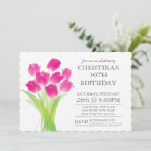 Moderne Typografische Tulpenbloemen Verjaardagsfee Kaart (Staand voorkant)