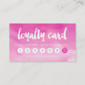 moderne typografische waterverf roze ombre loyalit klantenkaartje (Voorkant)