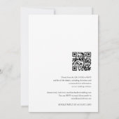 Moderne Typografische Zwart-Wit QR code Bruiloft Kaart (Achterkant)