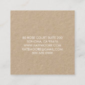 Moderne Typographic Kraft Business Consultant Vierkante Visitekaartje (Achterkant)