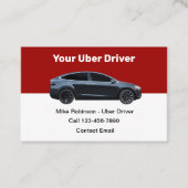 Moderne Uber Driver Ride Hailing Visitekaartje (Voorkant)