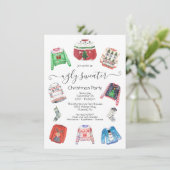 Moderne Ugly Sweater Holiday Kerstfeest Kaart (Staand voorkant)