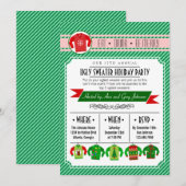 Moderne Ugly Sweater Holiday Party Kaart (Voorkant / Achterkant)