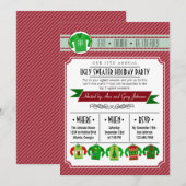 Moderne Ugly Sweater Holiday Party Kaart (Voorkant / Achterkant)