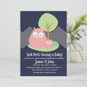 Moderne Uil Baby Shower Hoot Kaart (Staand voorkant)