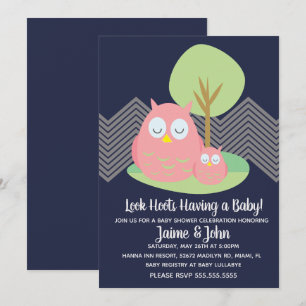 Moderne Uil Baby Shower Hoot Kaart