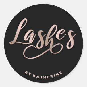 Moderne uitbreiding met elegante zwarte en roos go ronde sticker