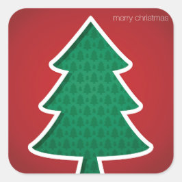 Moderne uitgesneden boom vierkante sticker