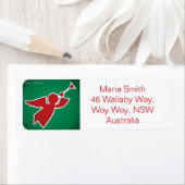 Moderne uitgesneden engel etiket (Insitu)