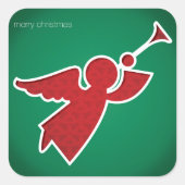 Moderne uitgesneden engel vierkante sticker (Voorkant)