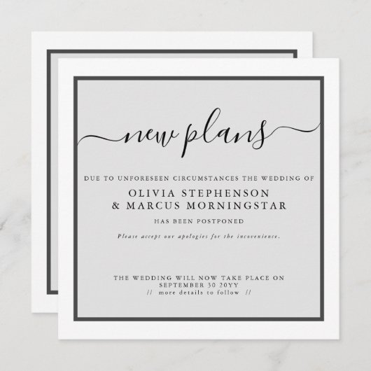 Moderne Uitgesteld Evenement Aankondiging Nieuwe P (Voorkant / Achterkant)