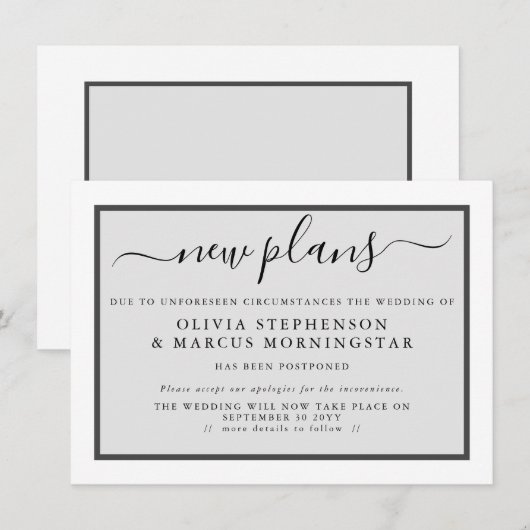 Moderne Uitgesteld Evenement Aankondiging Nieuwe P (Voorkant / Achterkant)