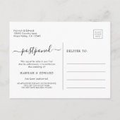 Moderne Uitgestelde Trouwkaart Aankondigingskaart (Achterkant)