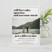 Moderne Uitgestelde Wijzig de Datum Foto Save The Date (Staand voorkant)