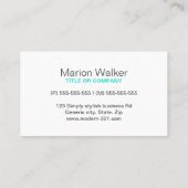 Moderne uitgever van schrijver turquoise blue visitekaartje (Achterkant)