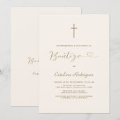 Moderne Uitnodiging De Bautizo Hija Meisjesdoop (Voorkant / Achterkant)