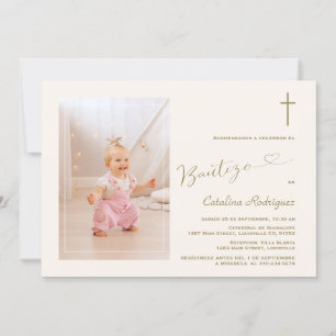 Moderne Uitnodiging De Bautizo Hija Photo Girl