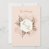 Moderne uitnodiging in een elegant wit en roze (Achterkant)