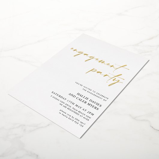 Moderne Uitnodiging met Simpele Script Folie voor (Gedraaid)