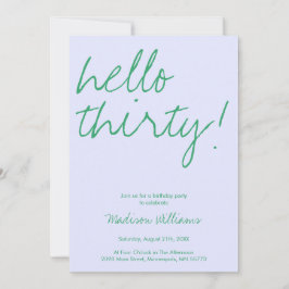 Moderne uitnodiging op 30e verjaardag