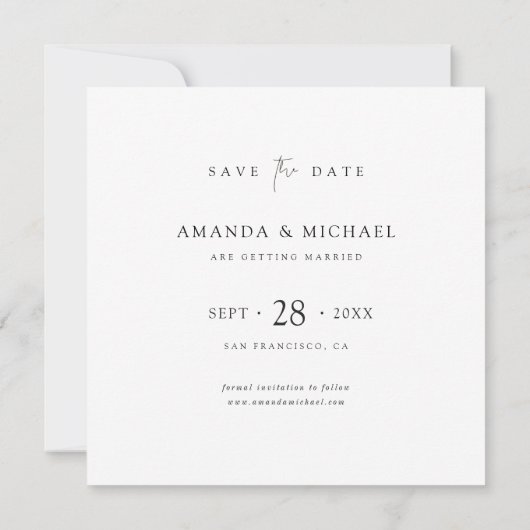 Moderne uitnodiging Rose Goud Save the Date (Achterkant)