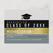 moderne uitnodiging tot afstudeerder briefkaart (Voorkant)