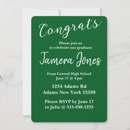 Moderne uitnodiging tot Afstuderen van foto's (Achterkant)