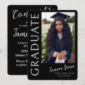 Moderne uitnodiging tot Afstuderen van foto's (Voorkant / Achterkant)