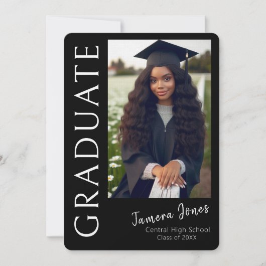 Moderne uitnodiging tot Afstuderen van foto's (Voorkant)