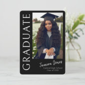 Moderne uitnodiging tot Afstuderen van foto's (Staand voorkant)