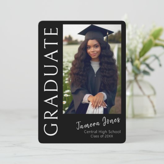 Moderne uitnodiging tot Afstuderen van foto's (Staand voorkant)