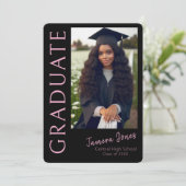 Moderne uitnodiging tot Afstuderen van foto's (Staand voorkant)