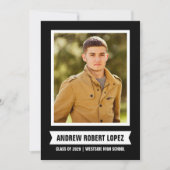 Moderne uitnodiging tot Afstuderen van foto's (Voorkant)