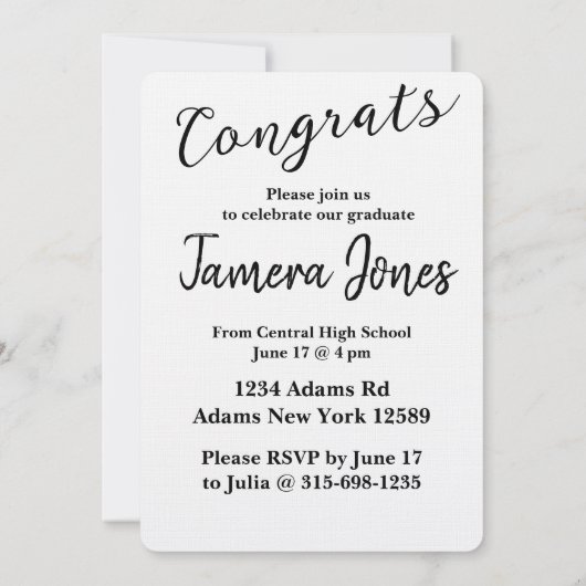 Moderne uitnodiging tot Afstuderen van foto's (Achterkant)