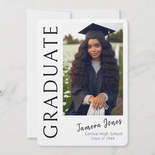 Moderne uitnodiging tot Afstuderen van foto's (Voorkant)