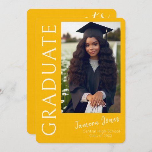 Moderne uitnodiging tot Afstuderen van foto's (Voorkant / Achterkant)