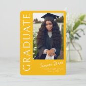 Moderne uitnodiging tot Afstuderen van foto's (Staand voorkant)