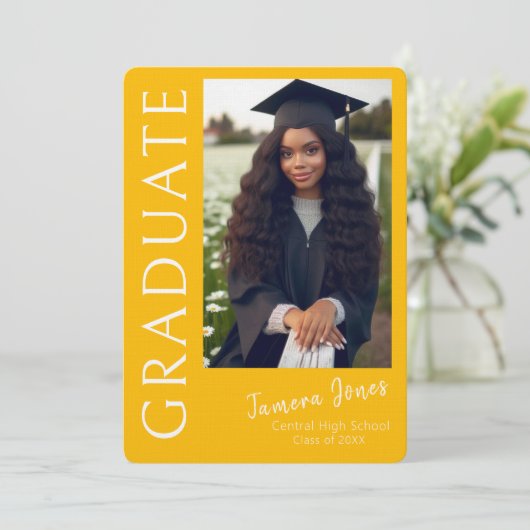 Moderne uitnodiging tot Afstuderen van foto's (Staand voorkant)